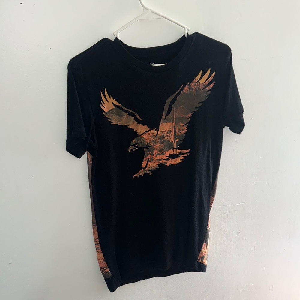 Black T-Shirt with Eagle Graphic